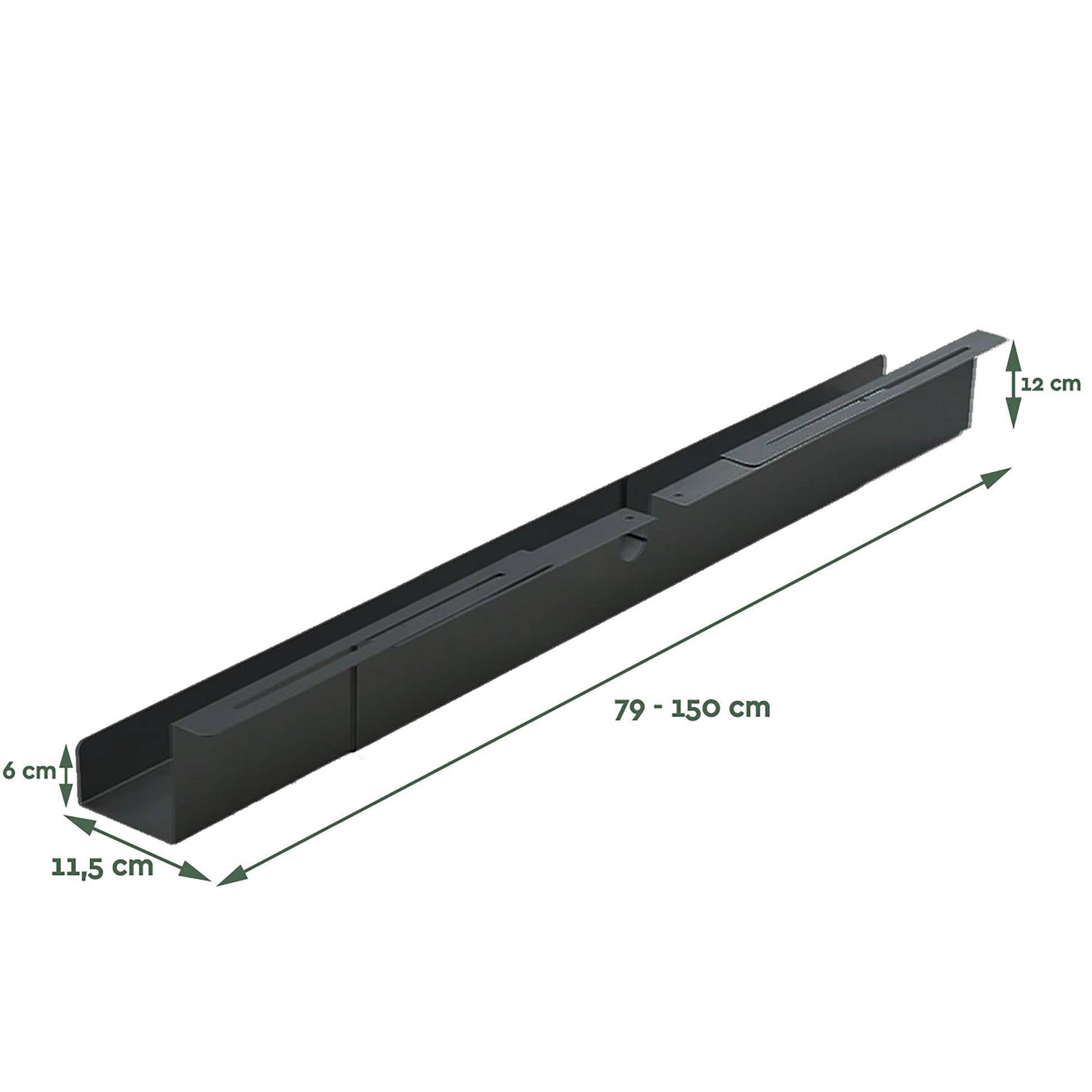 Verstelbare kabelgoot 75-150 cm zwart staal CT100 - 2
