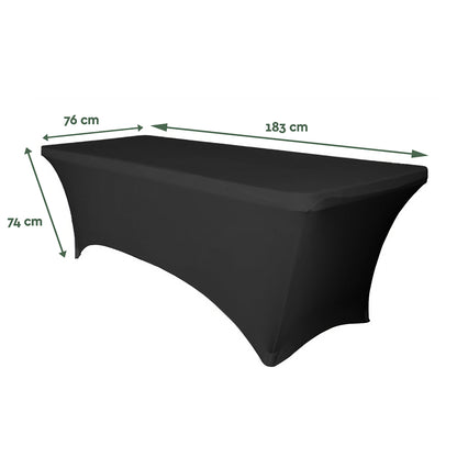 Vouwtafelhoes BRASQ 183x76x74cm, stretchstof, zwart - 2