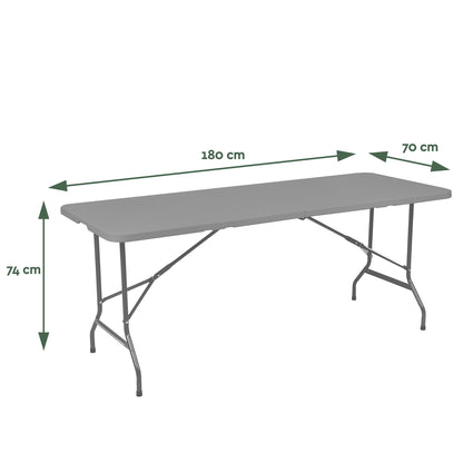 Vouwtafel Brasq 180x70x74cm met grijs kunststof blad - 2
