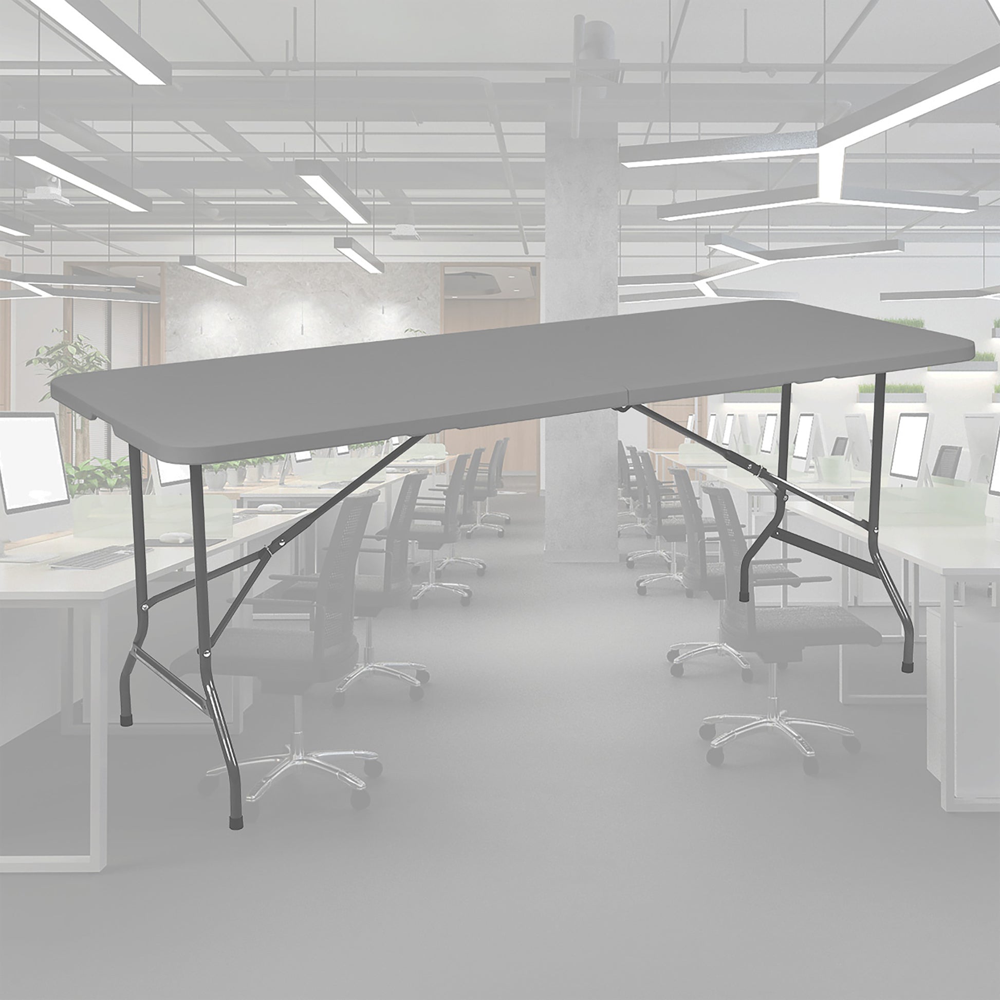 Vouwtafel Brasq 180x70x74cm met grijs kunststof blad - 6