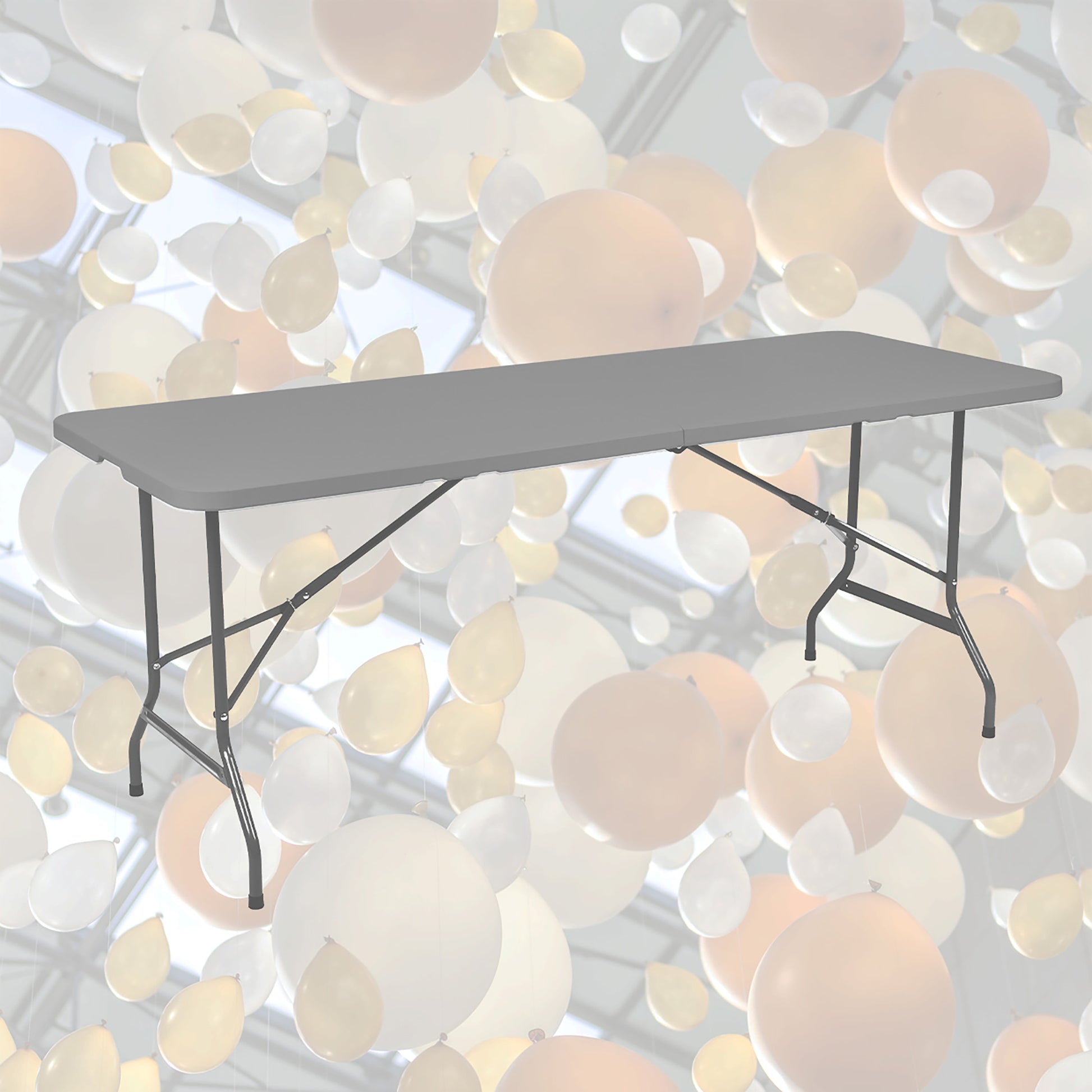 Vouwtafel Brasq 180x70x74cm met grijs kunststof blad - 7