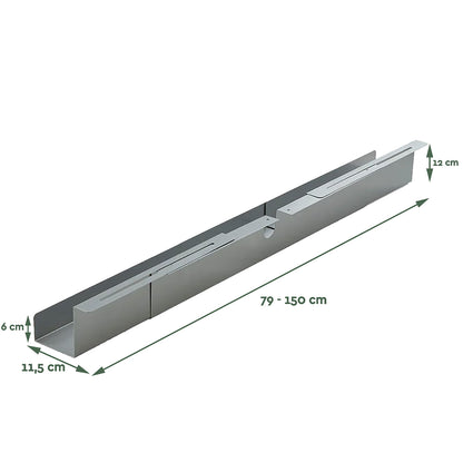 BRASQ Verstelbare Kabelgoot 75-150cm zilver voor onder bureau - 2