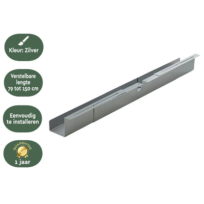 BRASQ Verstelbare Kabelgoot 75-150cm zilver voor onder bureau - 3