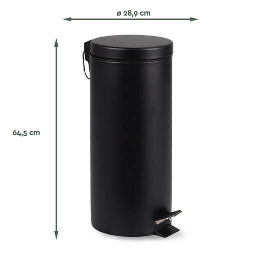Afvalbak BRASQ pedaalemmer 30 liter zwart - 2