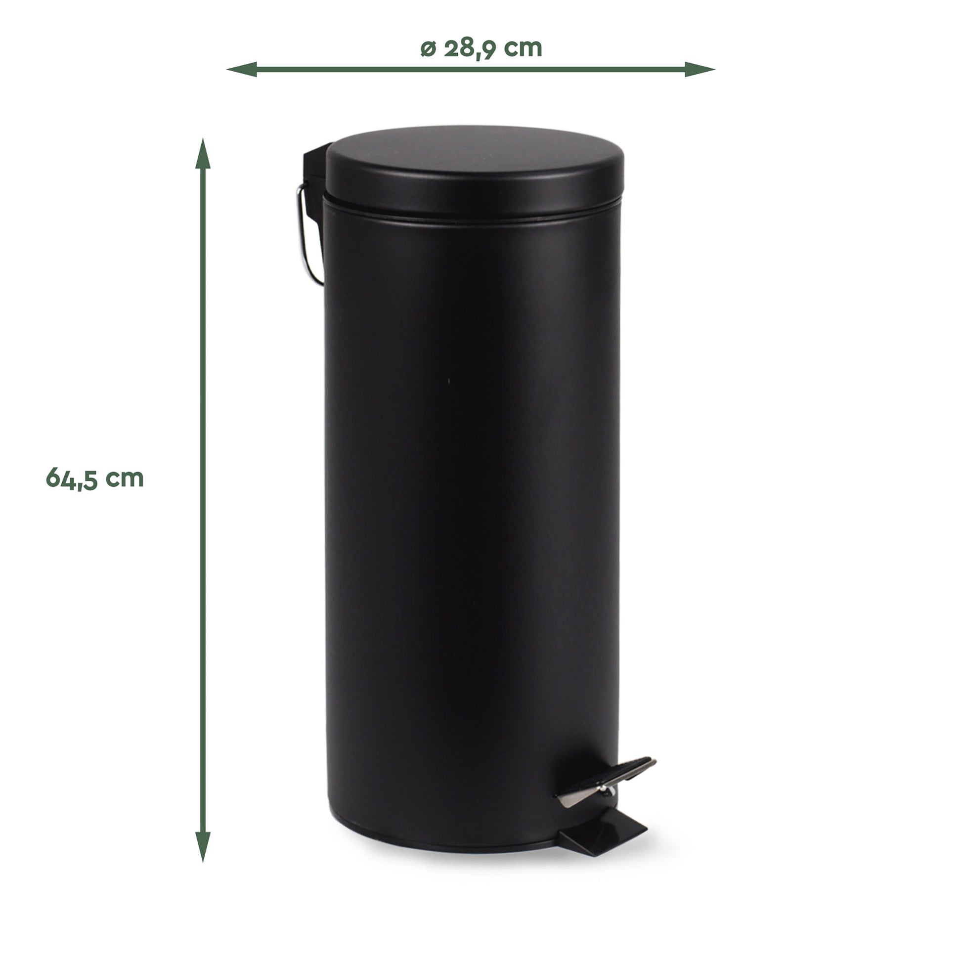 Afvalbak BRASQ pedaalemmer 30 liter zwart - 2