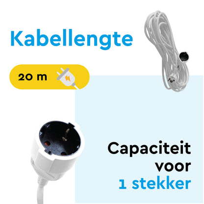Verlengkabel BRASQ 20 m, wit - 2