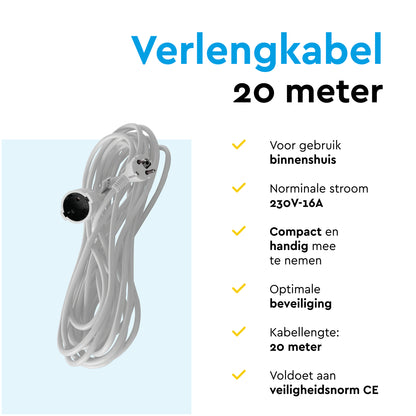 Verlengkabel BRASQ 20 m, wit - 5