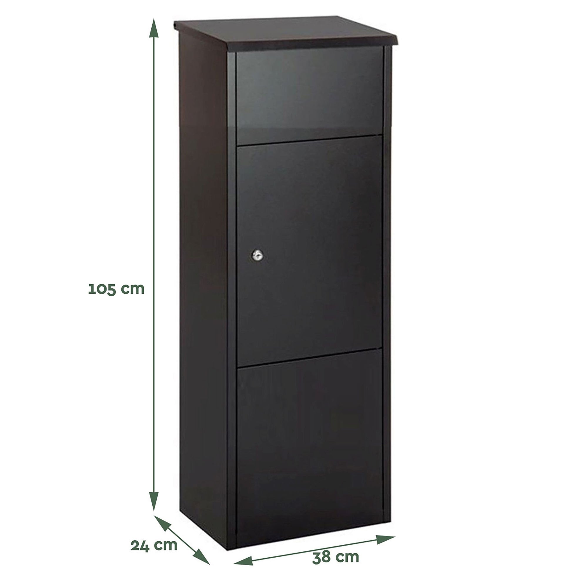 Pakketbrievenbus Brasq 105x38x24cm Zwart - 2