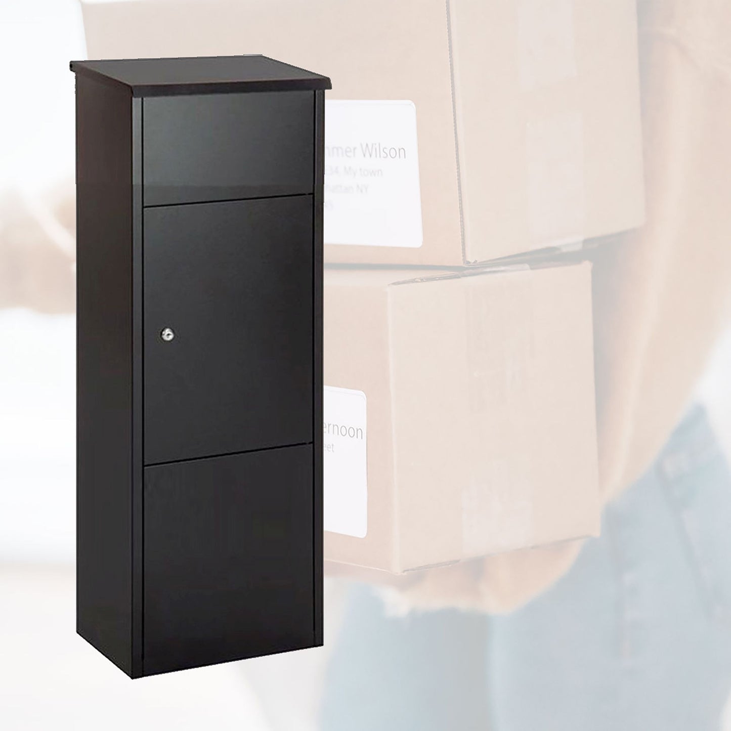 Pakketbrievenbus Brasq 105x38x24cm Zwart - 8