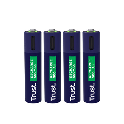 Trust USB-C Oplaadbare AAA Batterijen 4 stuks