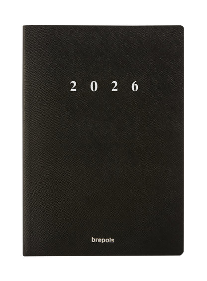 Agenda 2026 Brepols Essential Urban 7 dagen/2 pagina's zwart
