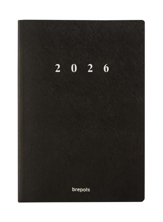 Agenda 2026 Brepols Essential Urban 7 dagen/2 pagina's zwart
