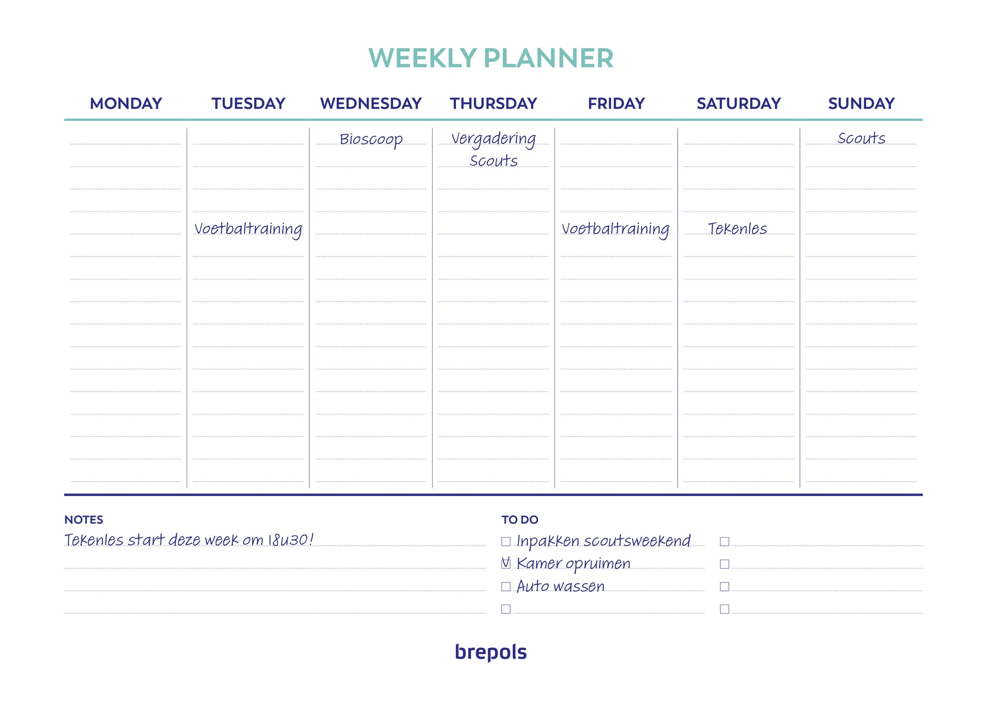 Planner Brepols Weekly Planner A4 7-dagen per pagina - 5