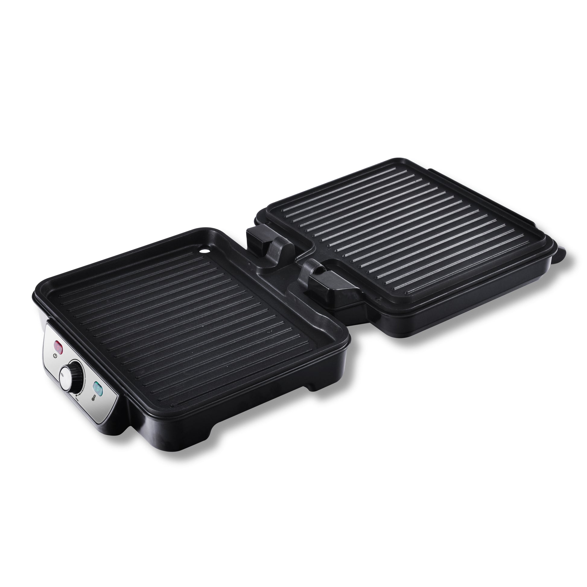 Contactgrill Inventum 1800W zwart RVS, groot grilloppervlak - 2