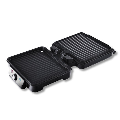 Contactgrill Inventum 1800W zwart RVS, groot grilloppervlak - 2