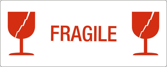 Waarschuwingsetiket Fragile 150x60 mm, 500 stuks op rol