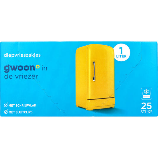 Diepvrieszak Gwoon 1-liter, set van 25