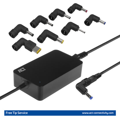 Compacte 65W Laptopoplader voor laptops tot 15,6 inch met 8 tips en lange kabel - 3