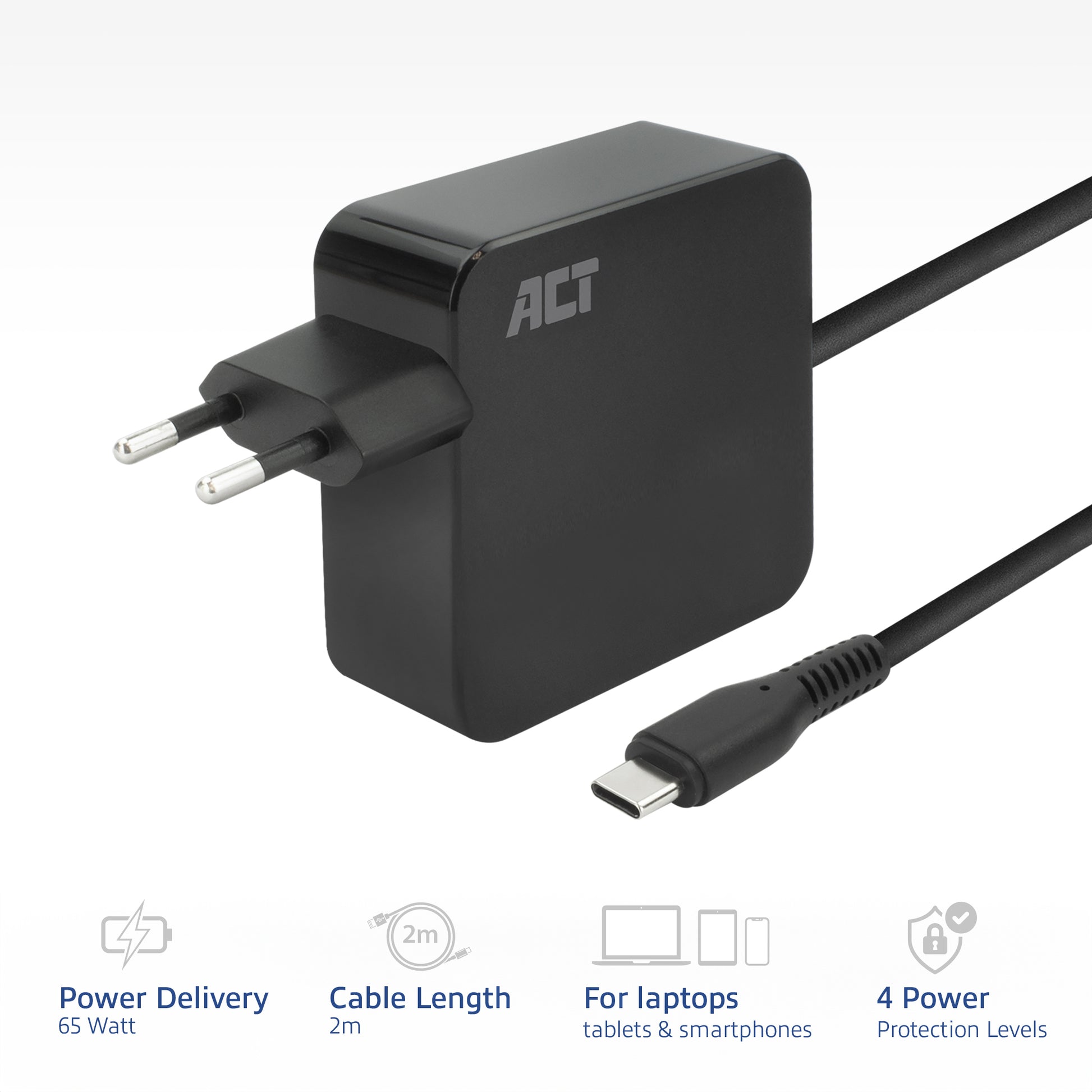 USB-C laptoplader 65W met Power Delivery en 2 meter kabel - 2