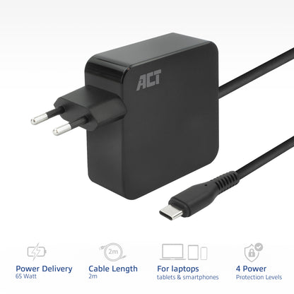 USB-C laptoplader 65W met Power Delivery en 2 meter kabel - 2