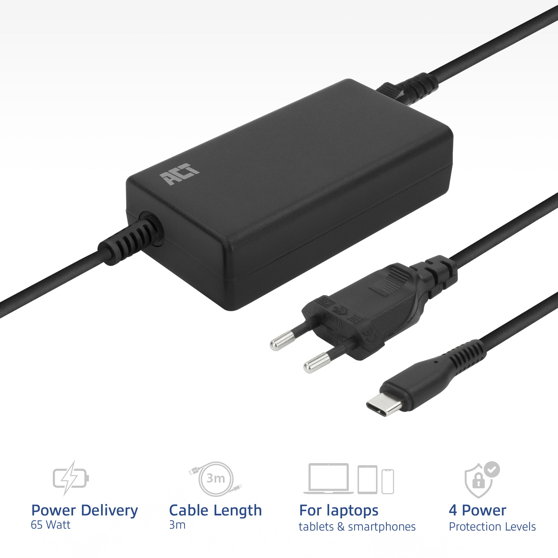USB-C Laptoplader 65W met Power Delivery en 3 meter kabel - 2