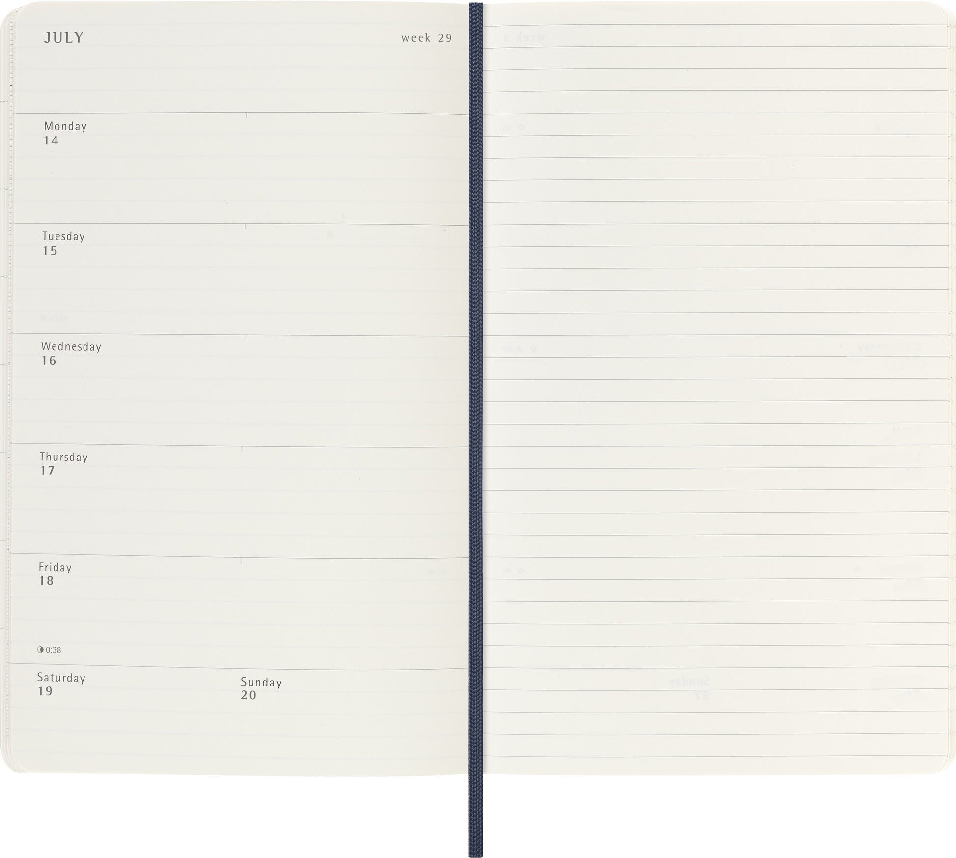Agenda 18 Maanden Weekly Notebook L-Formaat Hardcover Sapphire Blauw - 3
