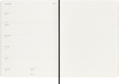 Agenda 18 Maanden Weekly Notebook XL Softcover Zwart - 3