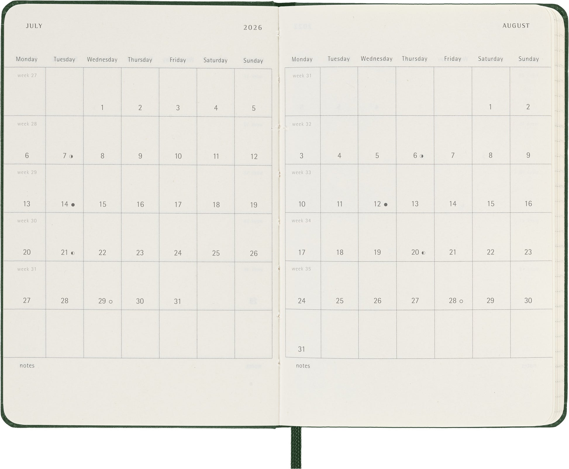 Agenda 2026 Msk Plan Week 7 dagen per week, Myrtle, pocketformaat, hardcover - 4