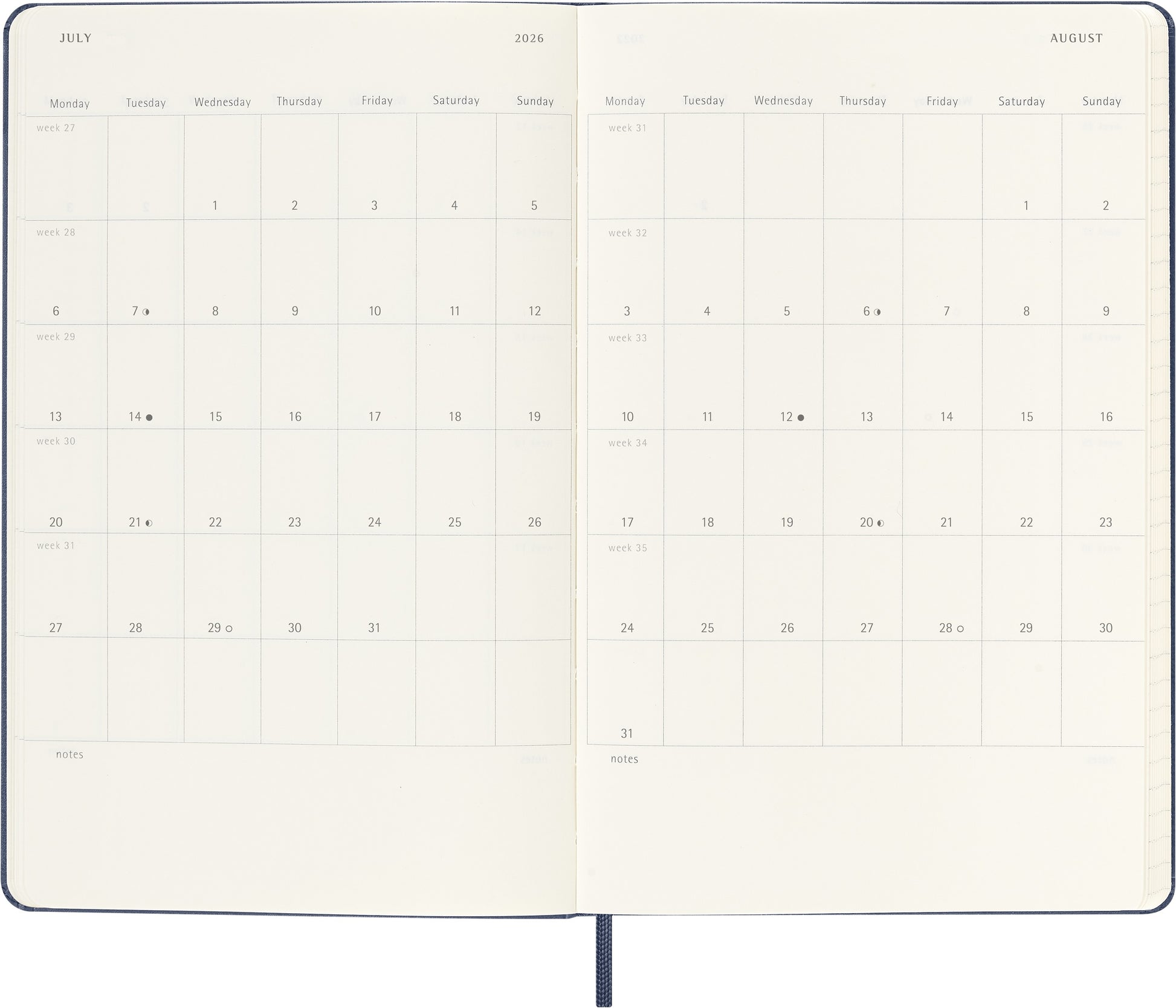 Agenda 18 Maanden Weekly Notebook L-Formaat Hardcover Saphire Blauw - 3