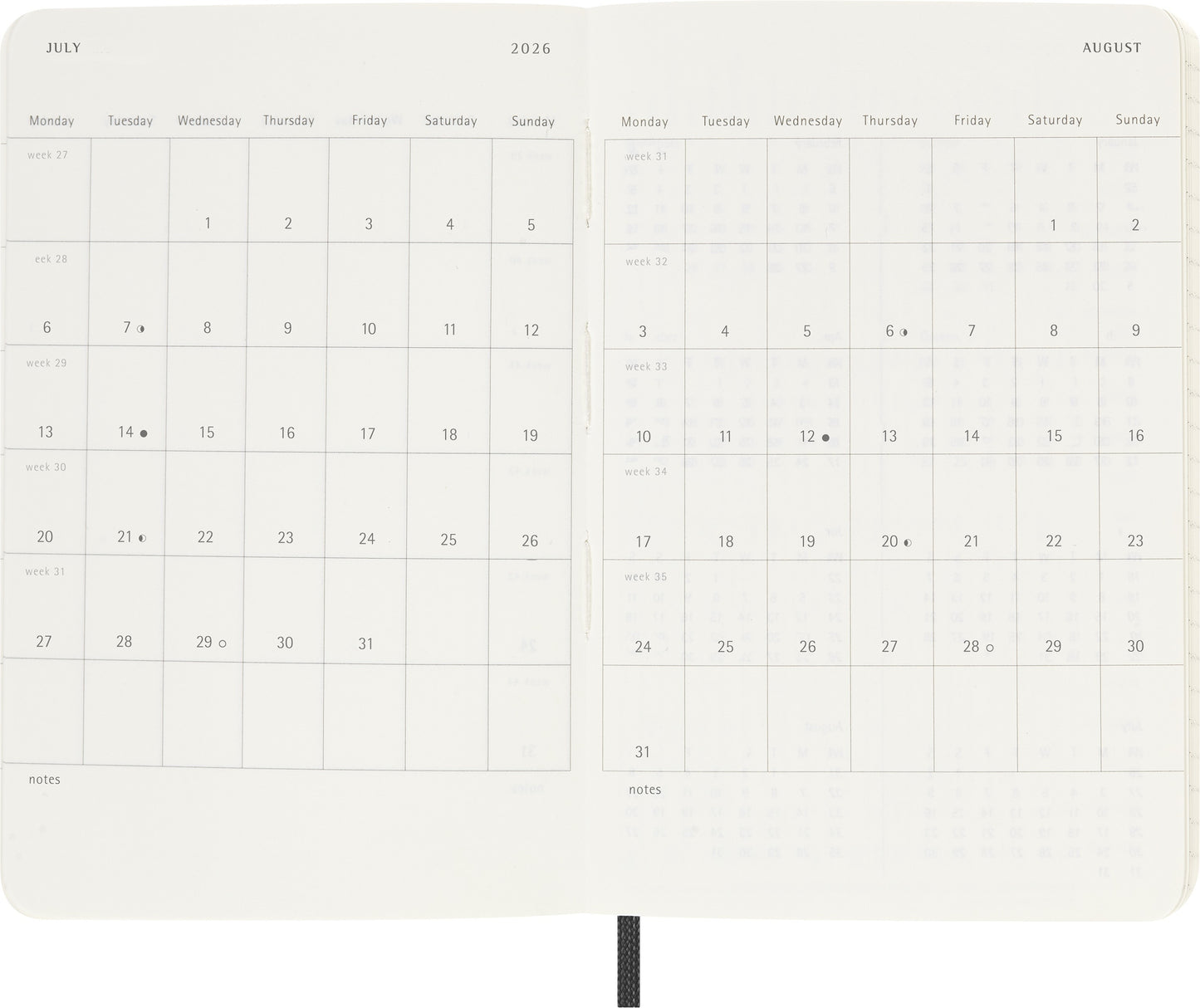 Agenda 18 Maanden Weekly Notebook Pocket Softcover Zwart - 4