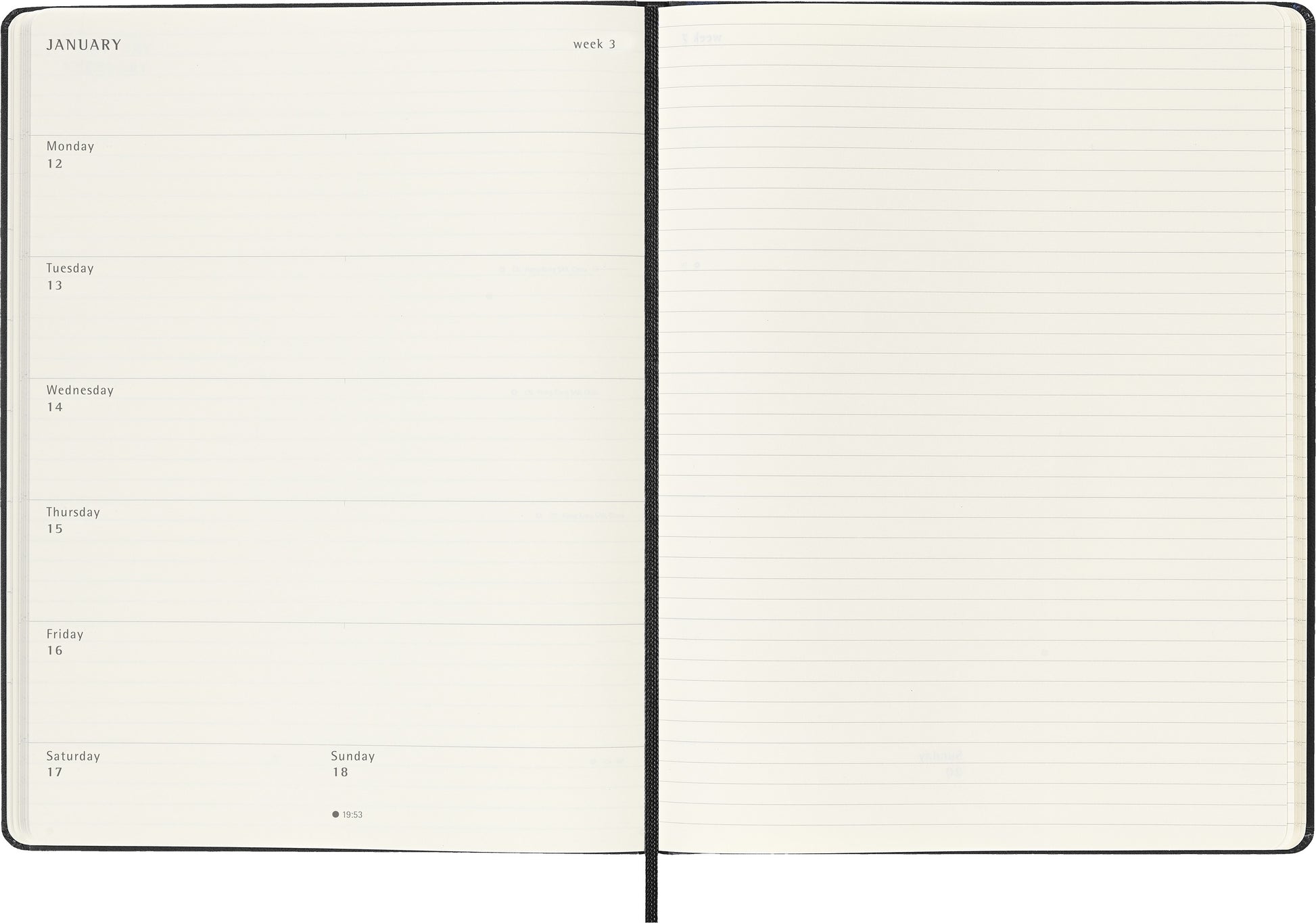Agenda 18 Maanden Weekly Notebook XL Hardcover Zwart - 3