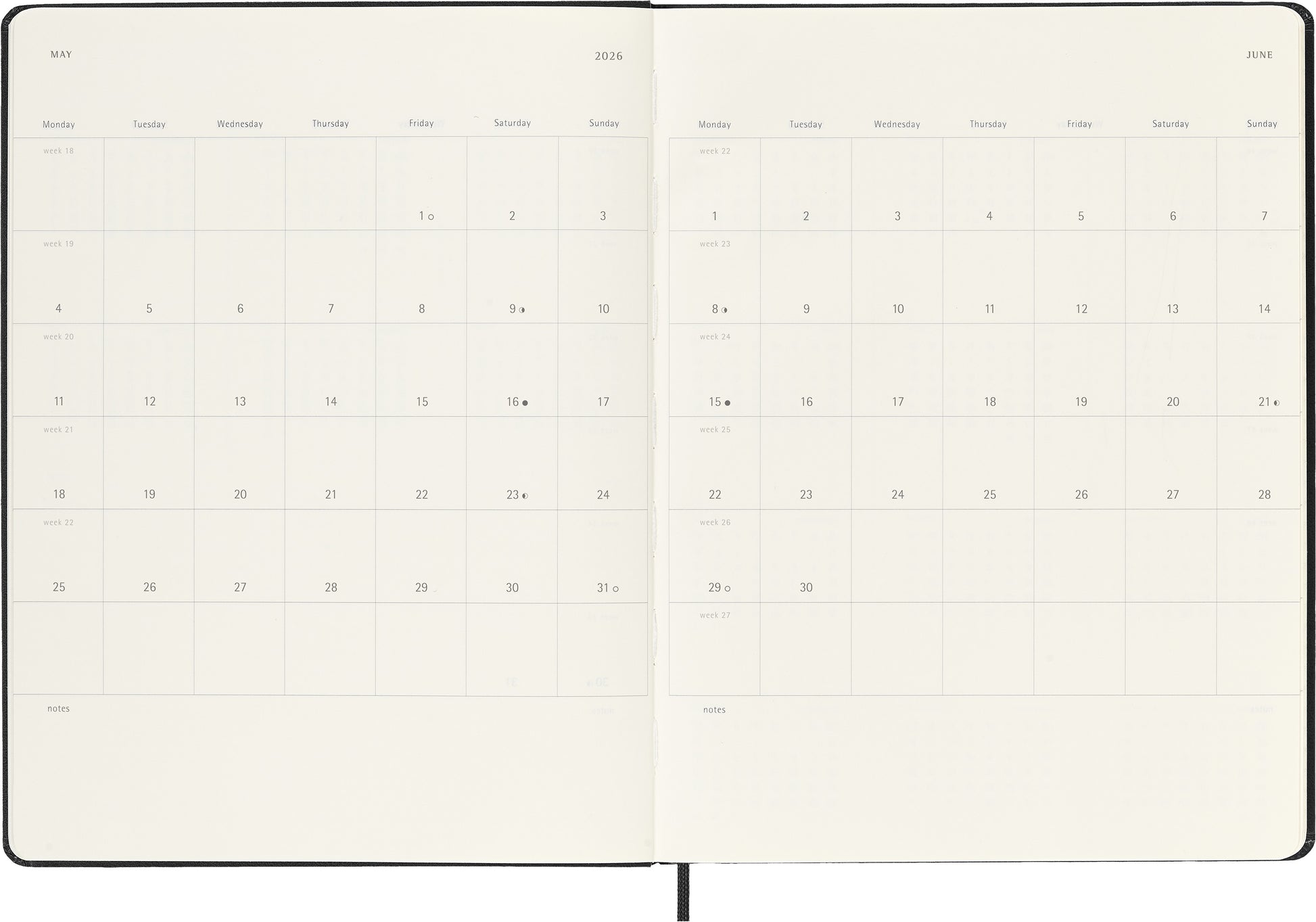 Agenda 18 Maanden Weekly Notebook XL Hardcover Zwart - 4