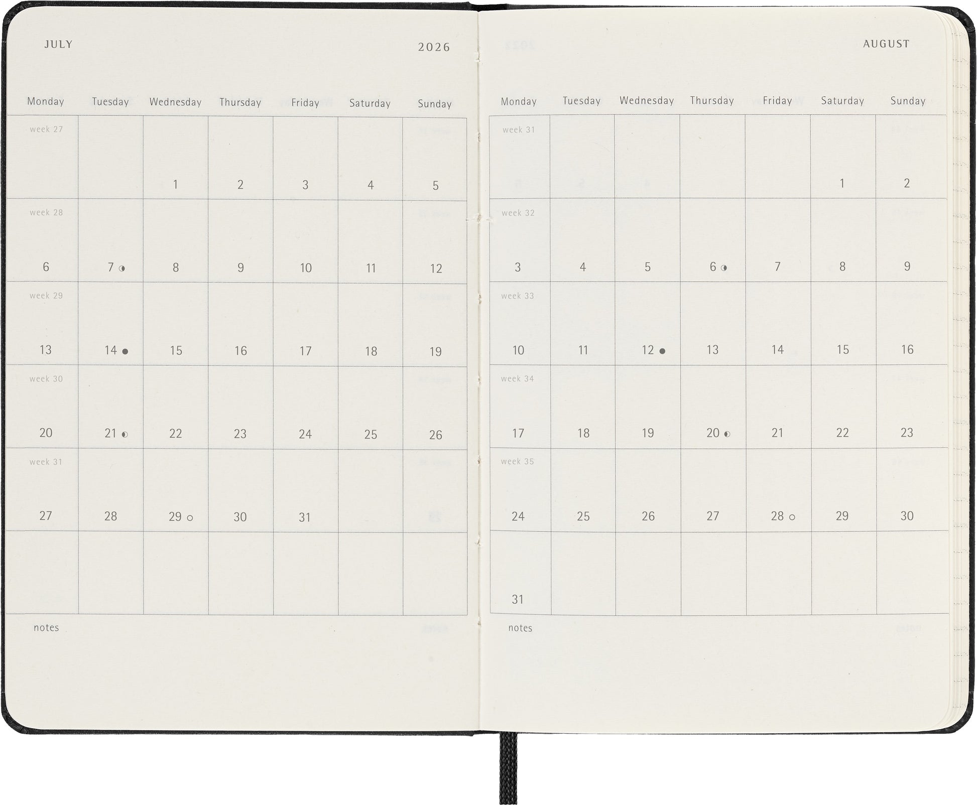 Agenda 18 Maanden Weekly Notebook Pocket Hardcover Zwart - 4