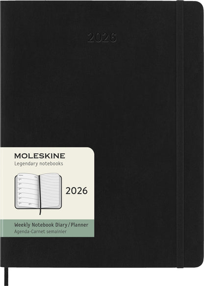 Agenda 2026 Msk Plan Week 7 dagen per week, XL, zwart, hardcover - 7