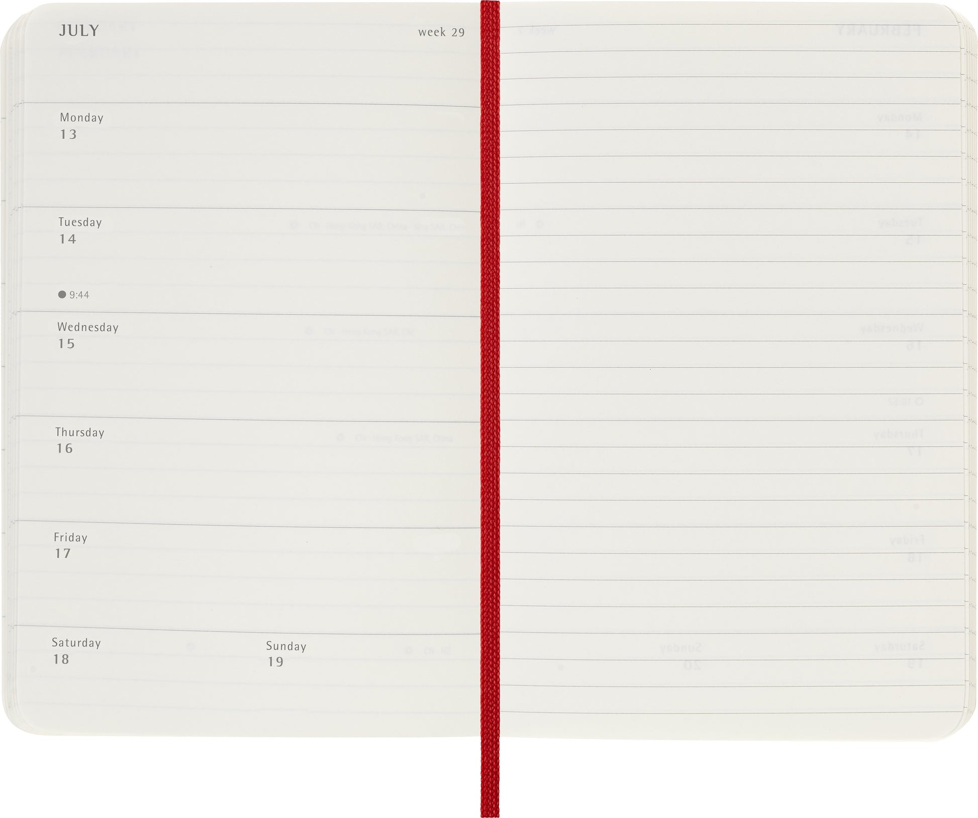 Agenda 2026 Msk Plan Week 7-dagen per pagina, Pocket Scarlet Red - 3