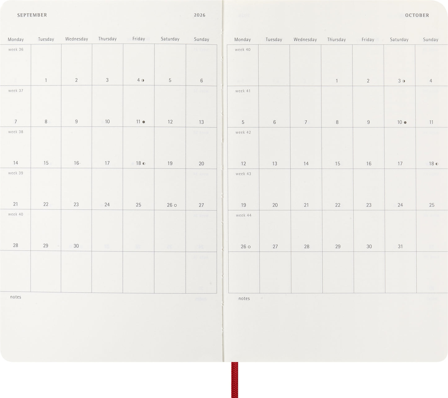 Agenda 2026 Msk Plan Week 7-dagen per pagina, Scarlet Red - 4