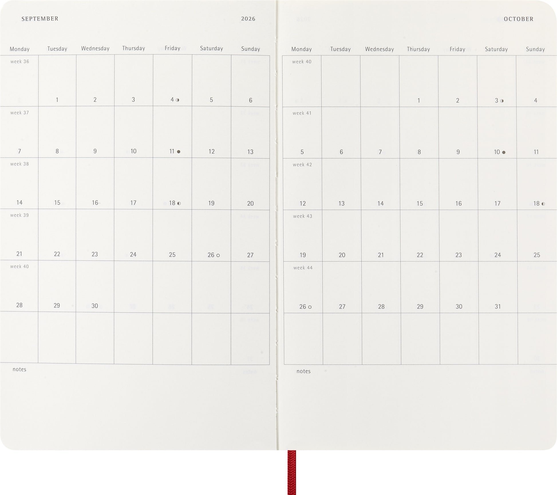 Agenda 2026 Msk Plan Week 7-dagen per pagina, Scarlet Red - 4