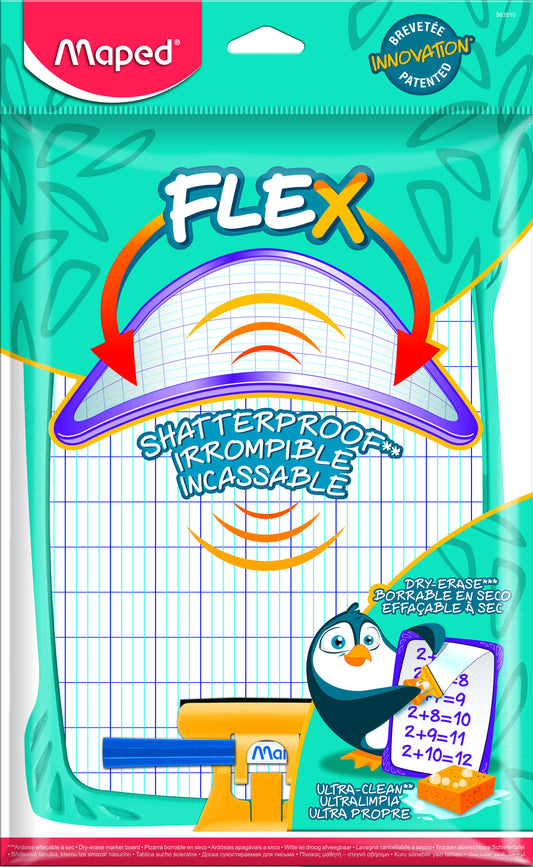 Whiteboard Maped Flex Assorti 24x15cm, Onbreekbaar en Dubbelzijdig