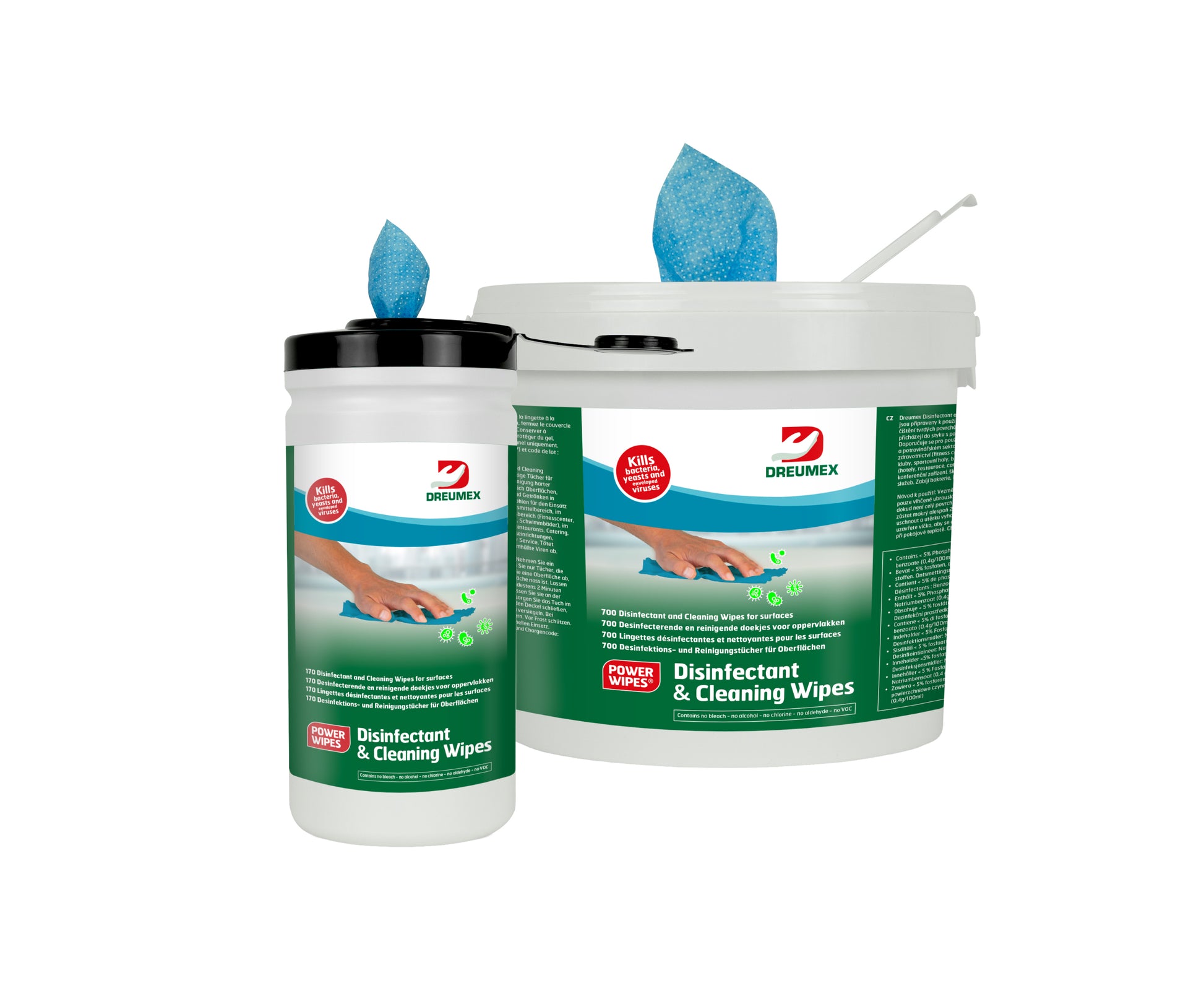 Dreumex Desinfectiedoekjes Blue, emmer 700 stuks - 2
