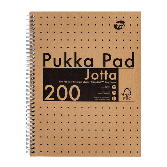 Collegeblok Pukka Pad Jotta A4 lijn 200 pagina's kraft