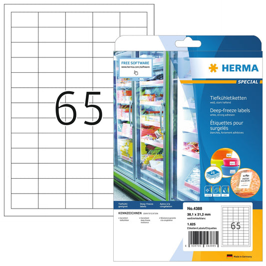 Herma 4388 Etiket 38,1x21,2 mm diepvries wit 1625 stuks