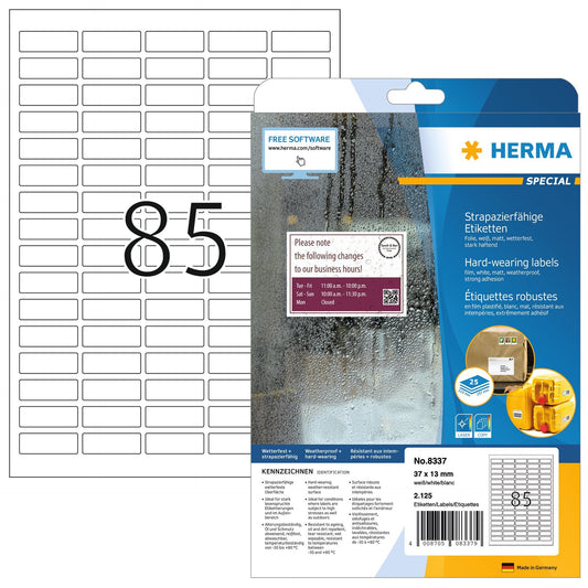 HERMA 8337 Weerbestendige etiketten 37x13mm, 2125 stuks