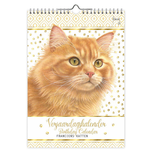 Verjaardagskalender Francien’s Katten met Ringband A4