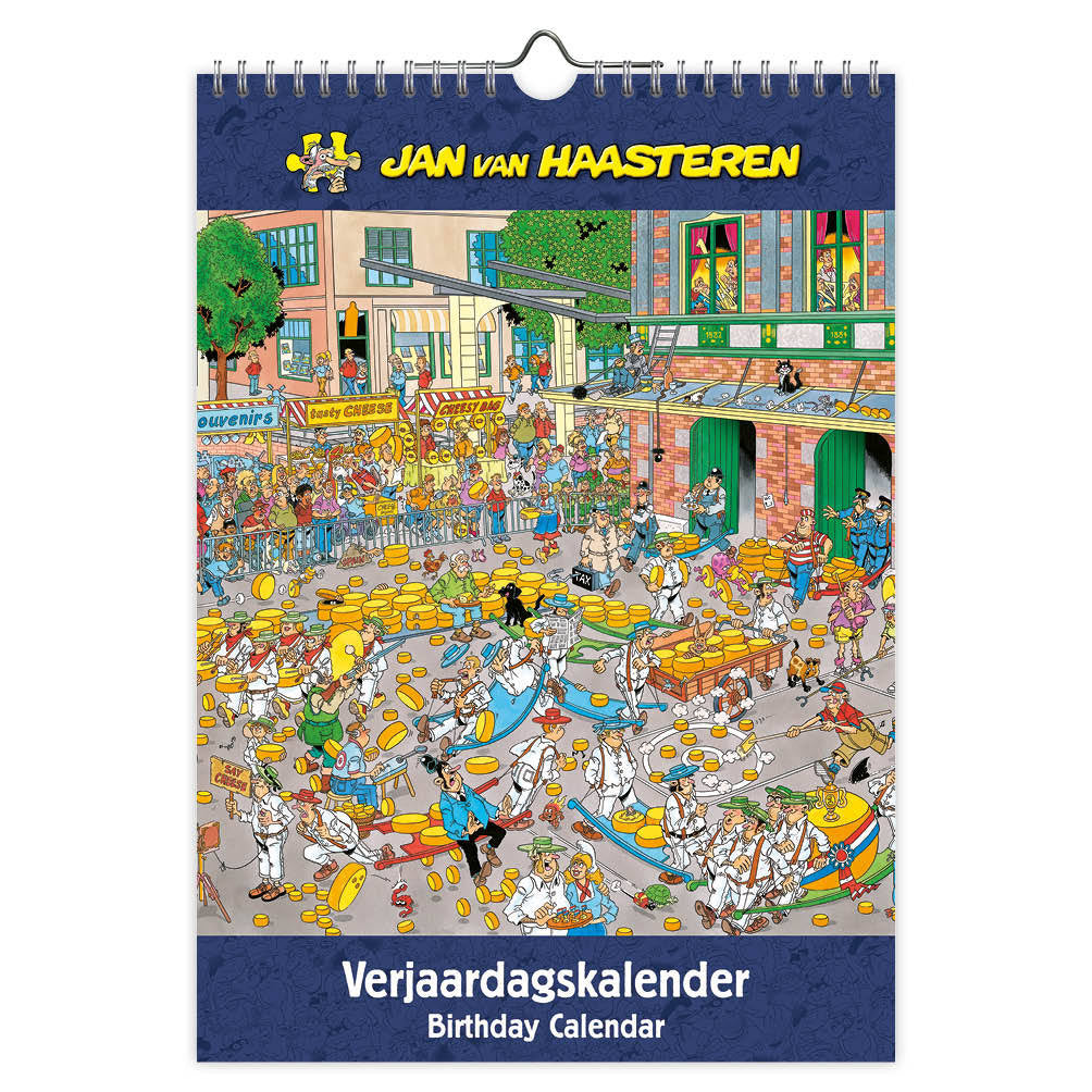 Verjaardagskalender Jan van Haasteren met Humoristische Illustraties A4