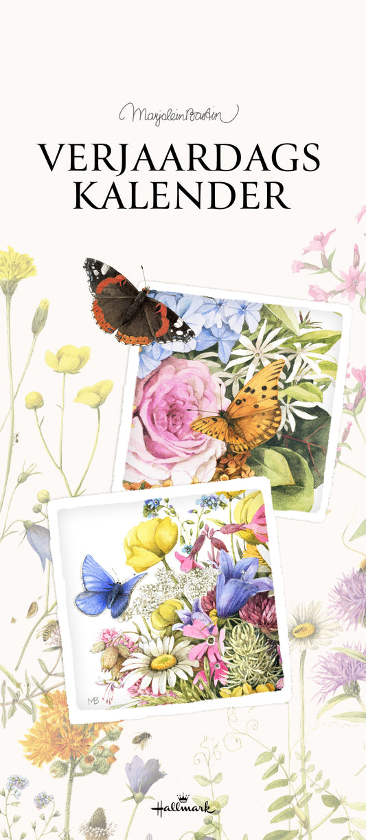 Verjaardagskalender Marjolein Bastin Natuurillustraties 14x34cm