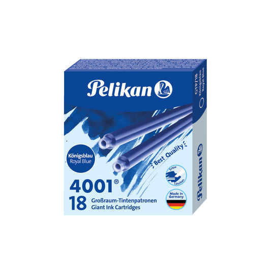 Inktpatroon Pelikan 4001 Lang Koningsblauw 18stuks