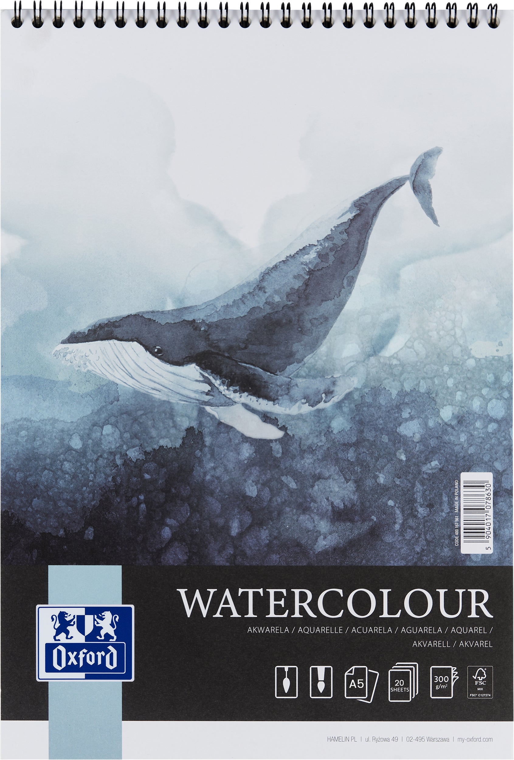 Oxford Watercolor A5 20 Vellen 300 g spiraal gebonden