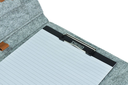 Schrijfmap DESQ A4 vilt met papierclip grijs - 5
