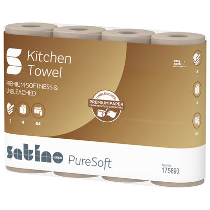 Keukenrol Satino PureSoft 3-laags 4x64 vel naturel