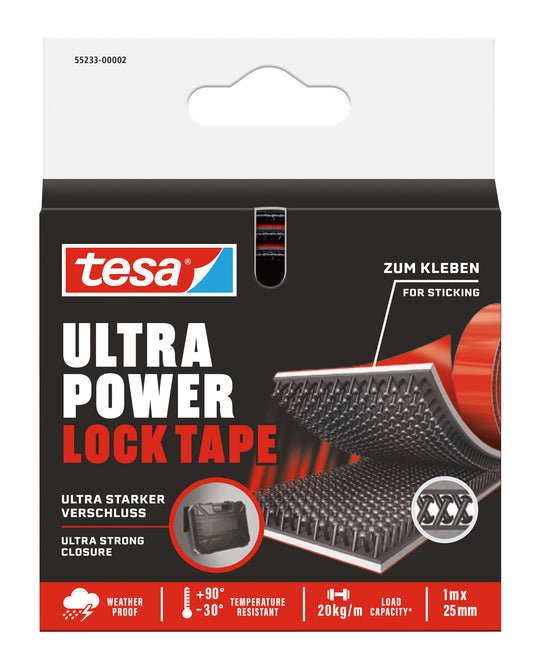Klittenband tesa Ultra Power Lock Tape 100cm x 25mm, herbruikbaar